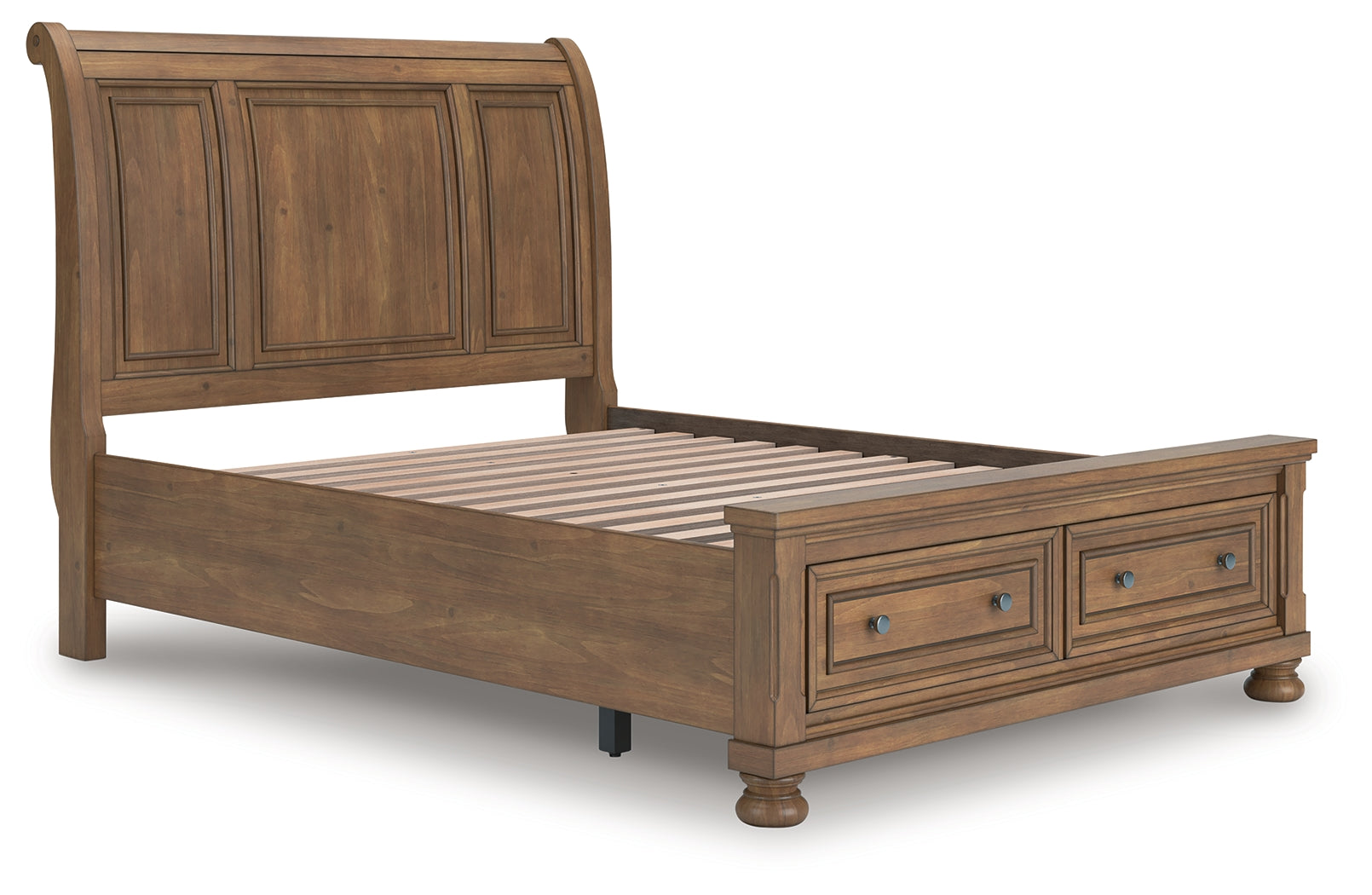 Tampa Furniture Outlet Lutz - Ashley Furniture - Feddinger Bedroom - Queen Storage Sleigh Bed / Medium Brown - PCB779B4