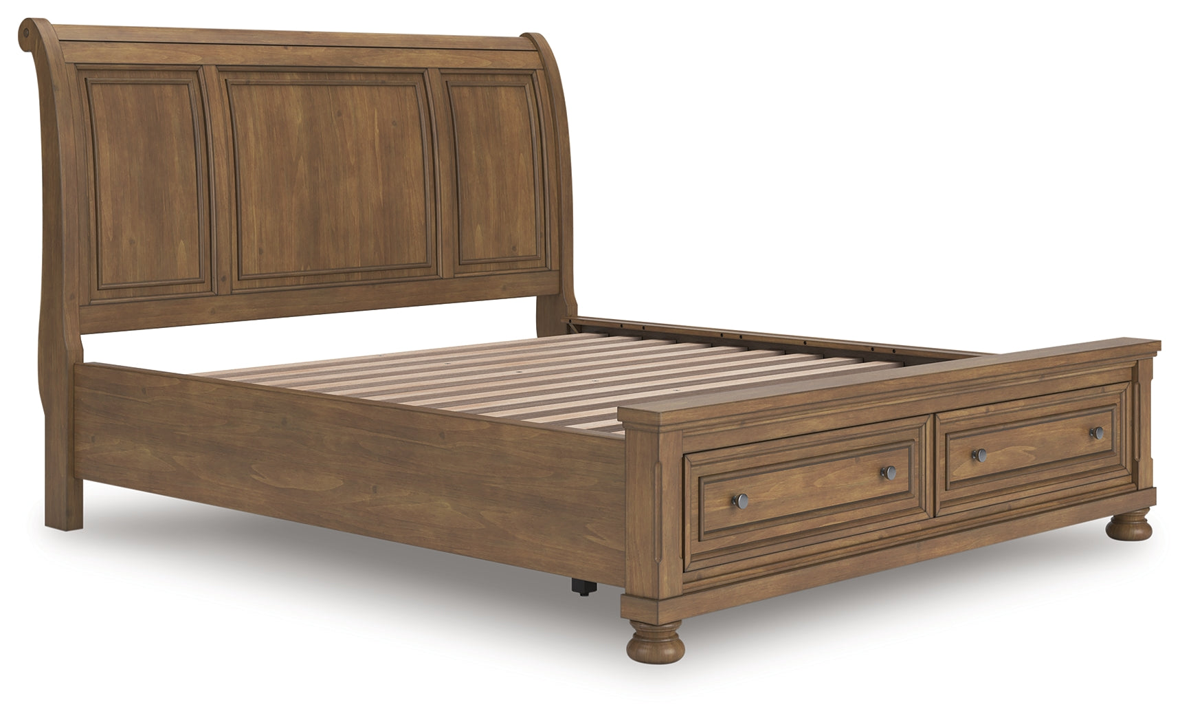 Tampa Furniture Outlet Lutz - Ashley Furniture - Feddinger Bedroom - California King Storage Sleigh Bed / Medium Brown - PCB779B9