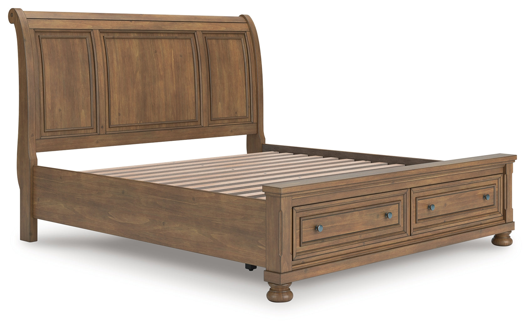 Tampa Furniture Outlet Lutz - Ashley Furniture - Feddinger Bedroom - King Storage Sleigh Bed / Medium Brown - PCB779B8