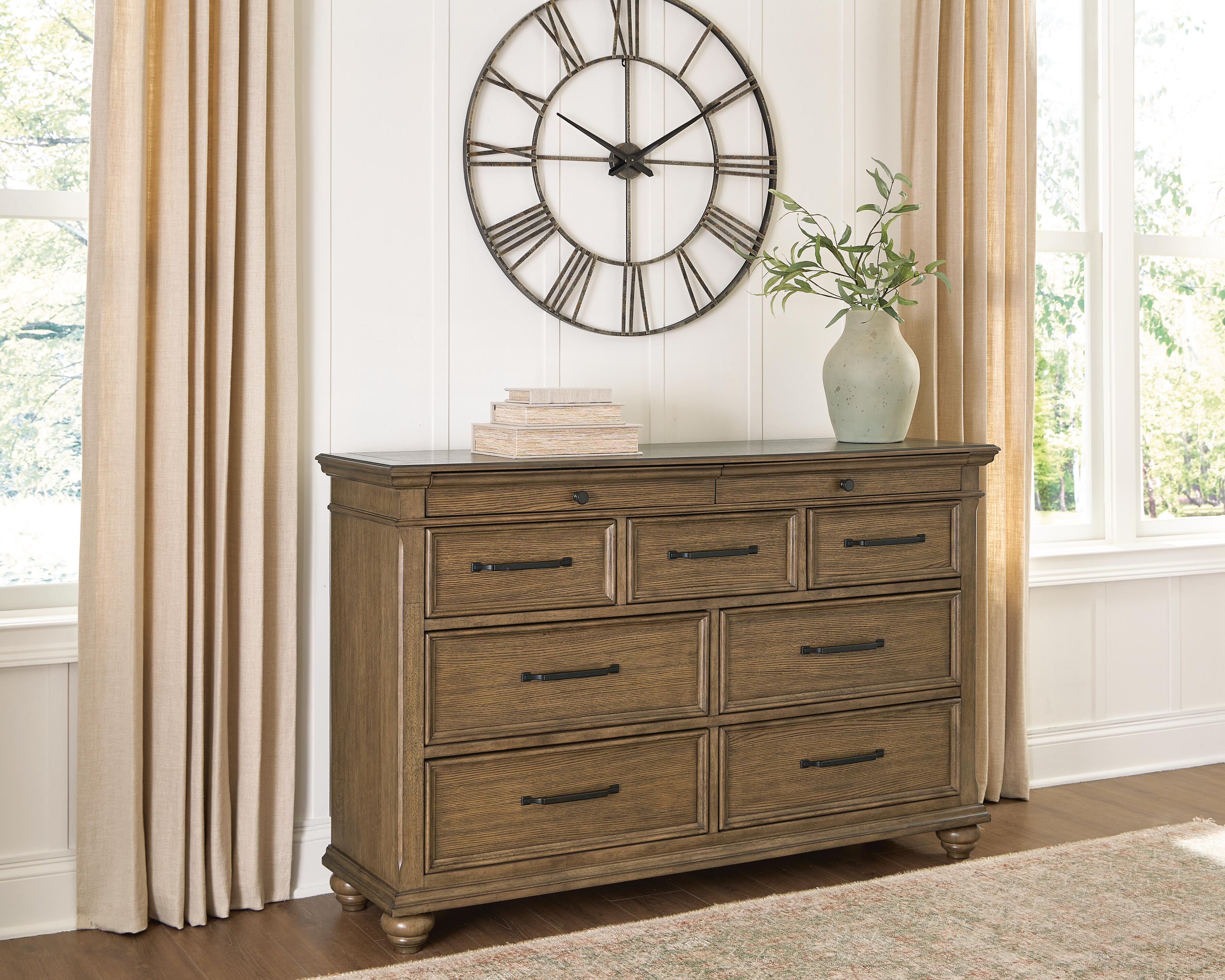 Tampa Furniture Outlet Lutz - Ashley Furniture - Karallin Bedroom - Dresser / Medium Brown - PCB782-31
