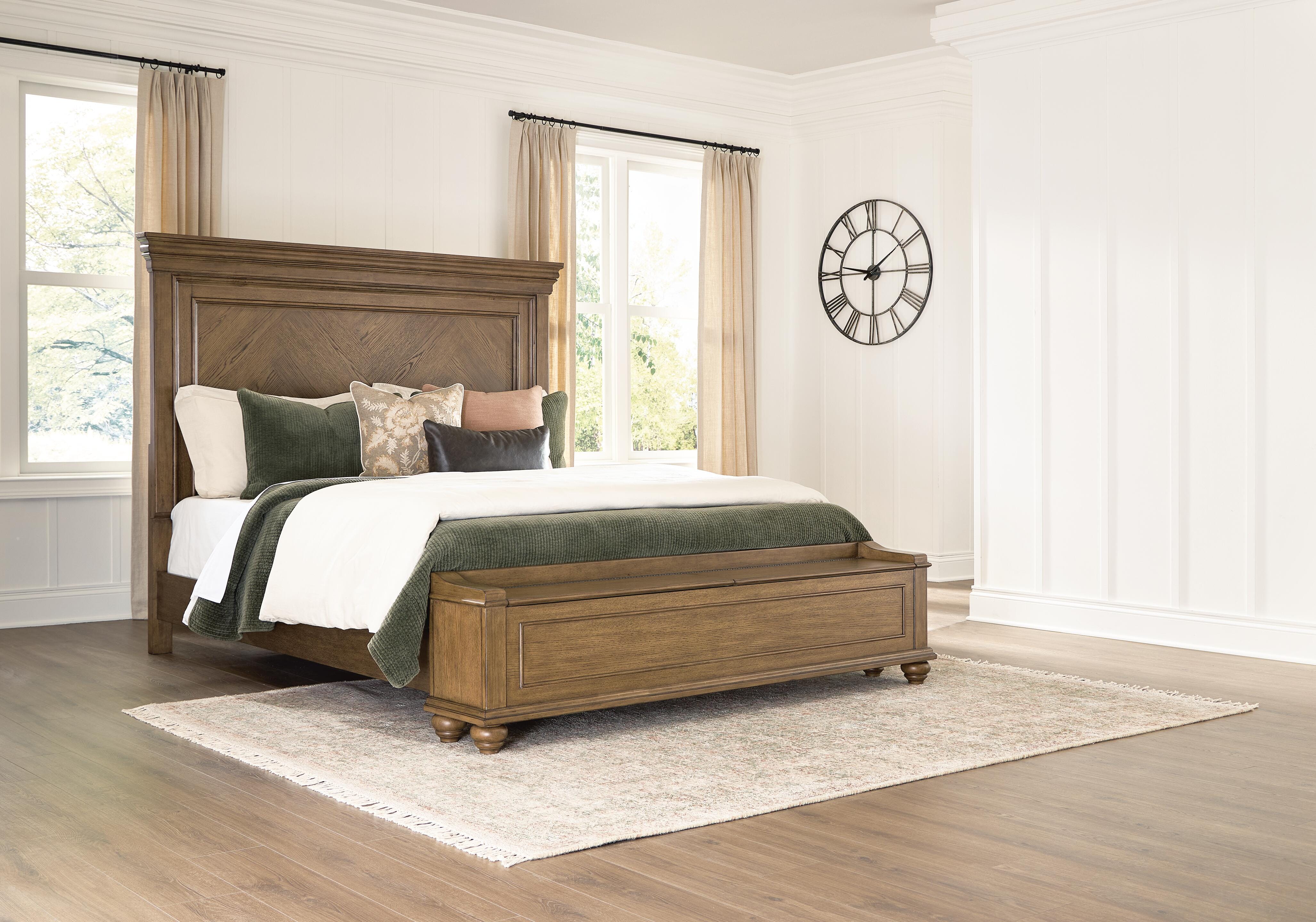 Tampa Furniture Outlet Lutz - Ashley Furniture - Karallin Bedroom - California King Panel Storage Bed / Medium Brown - PCB782B9