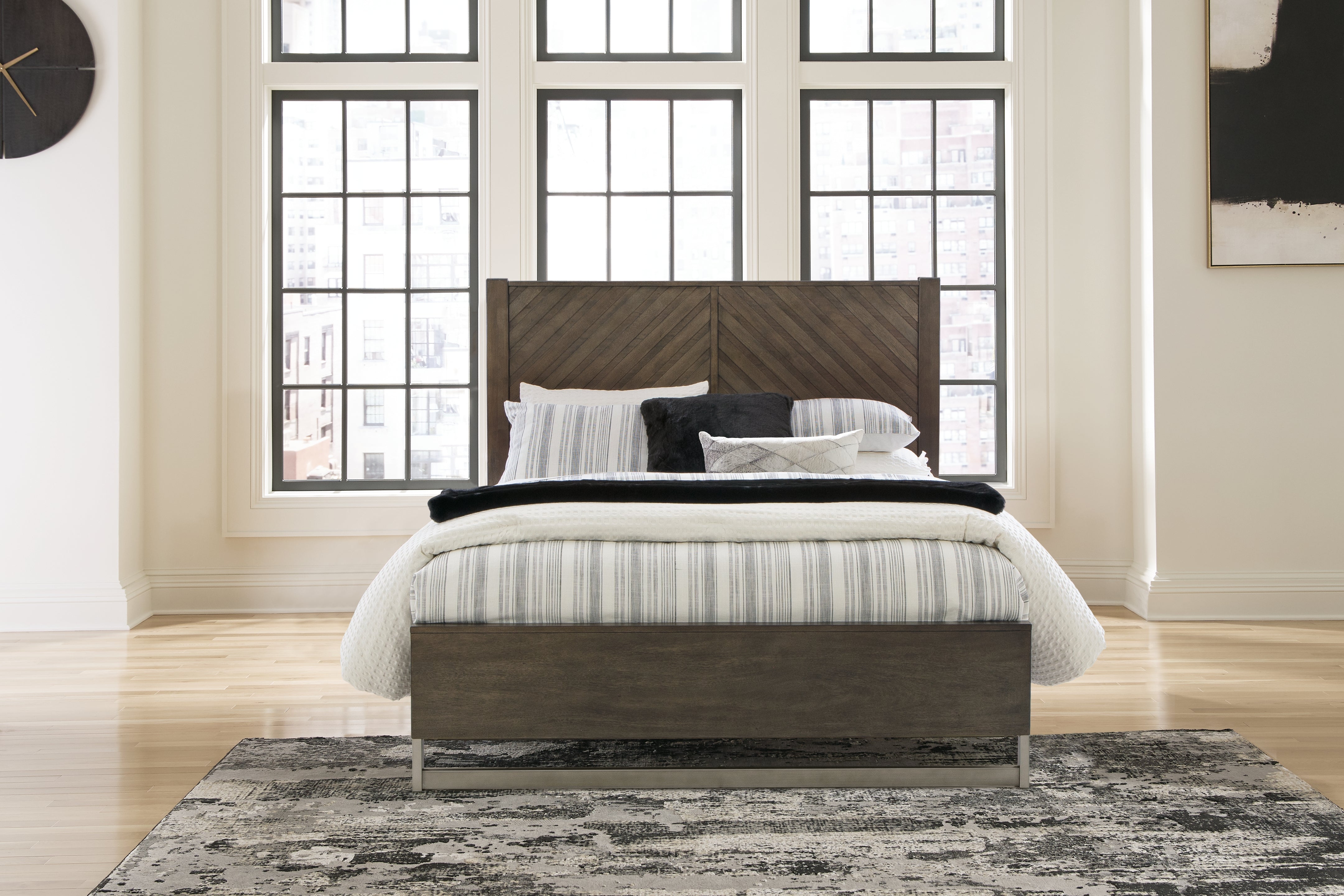 Tampa Furniture Outlet Lutz - Ashley Furniture - Arkenton Bedroom - Queen Panel Bed / Grayish Brown - B786B2