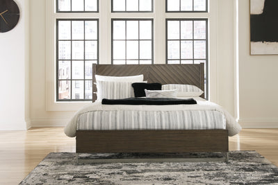 Tampa Furniture Outlet Lutz - Ashley Furniture - Arkenton Bedroom - King Panel Bed / Grayish Brown - B786B4