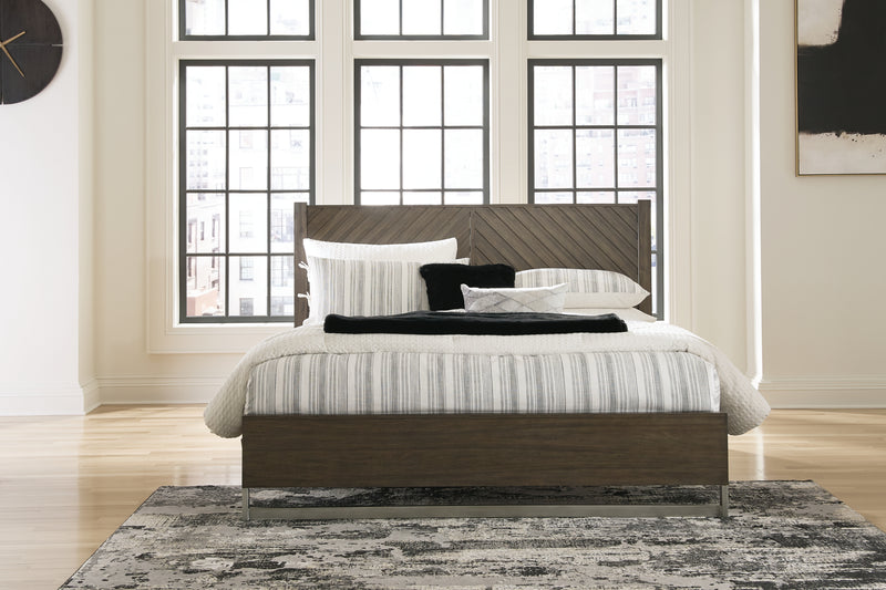 Tampa Furniture Outlet Lutz - Ashley Furniture - Arkenton Bedroom - King Panel Bed / Grayish Brown - B786B4