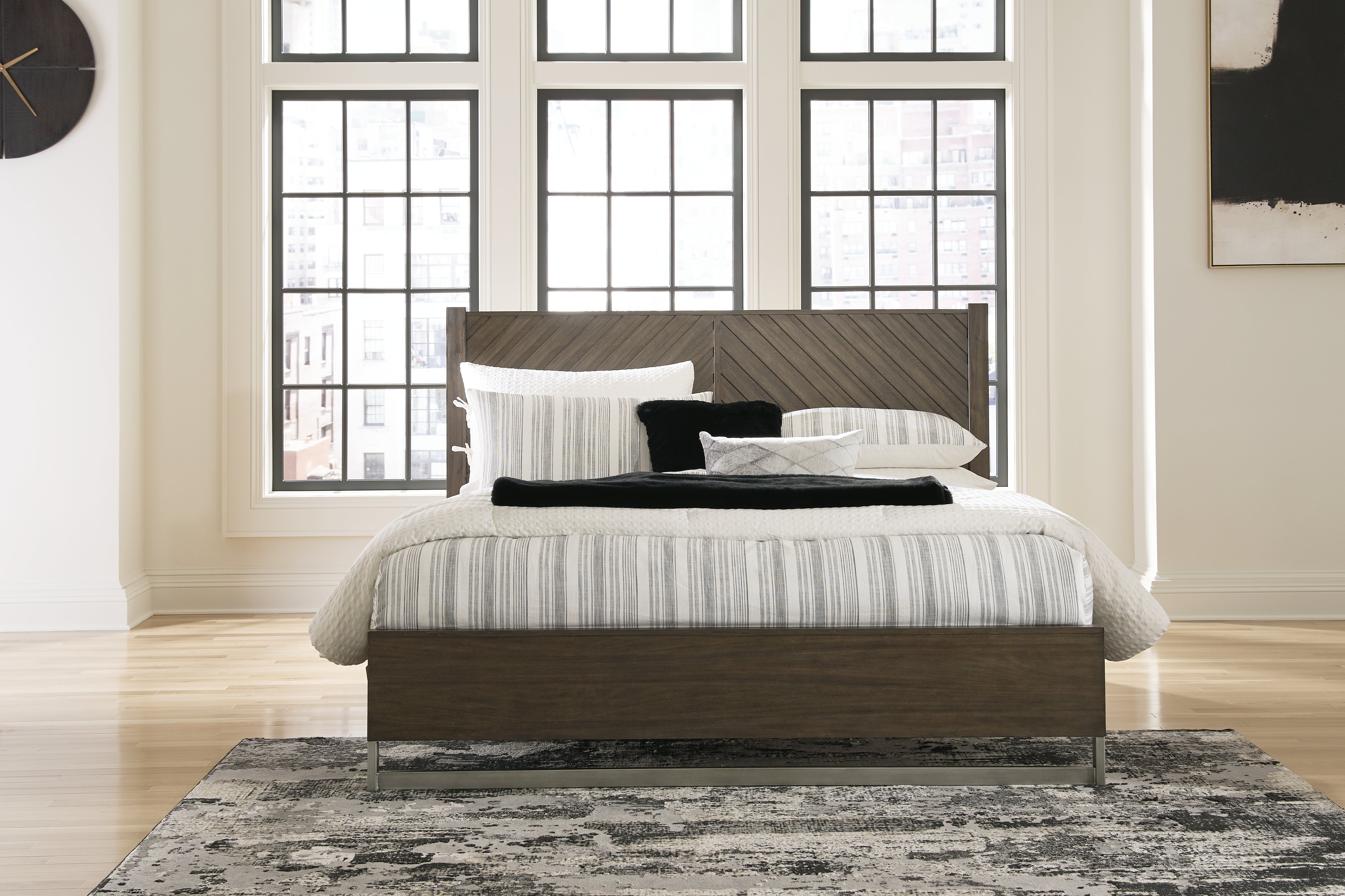 Tampa Furniture Outlet Lutz - Ashley Furniture - Arkenton Bedroom - California King Panel Bed / Grayish Brown - B786B5