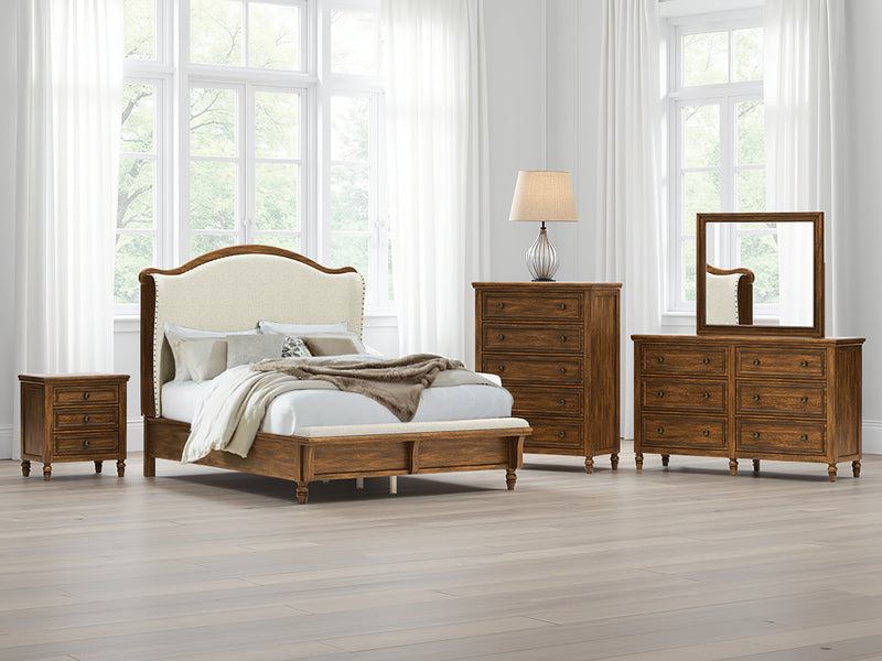 Tampa Furniture Outlet Lutz - Ashley Furniture - Sturlayne Bedroom - Queen Upholstered Panel Bed / Brown - B787B2