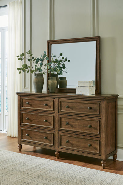 Tampa Furniture Outlet Lutz - Ashley Furniture - Sturlayne Bedroom - Dresser and Mirror / Brown - B787B1