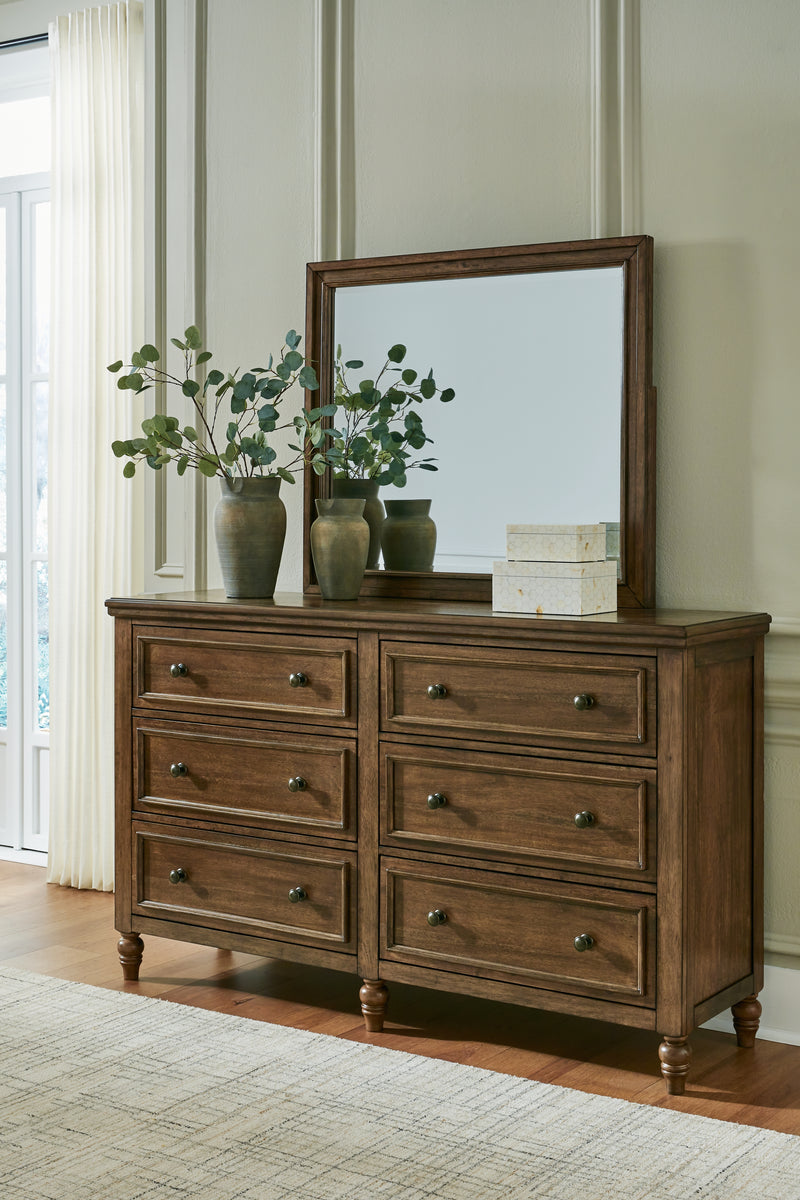 Tampa Furniture Outlet Lutz - Ashley Furniture - Sturlayne Bedroom - Dresser and Mirror / Brown - B787B1