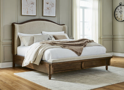 Tampa Furniture Outlet Lutz - Ashley Furniture - Sturlayne Bedroom - King Upholstered Panel Bed / Brown - B787B4