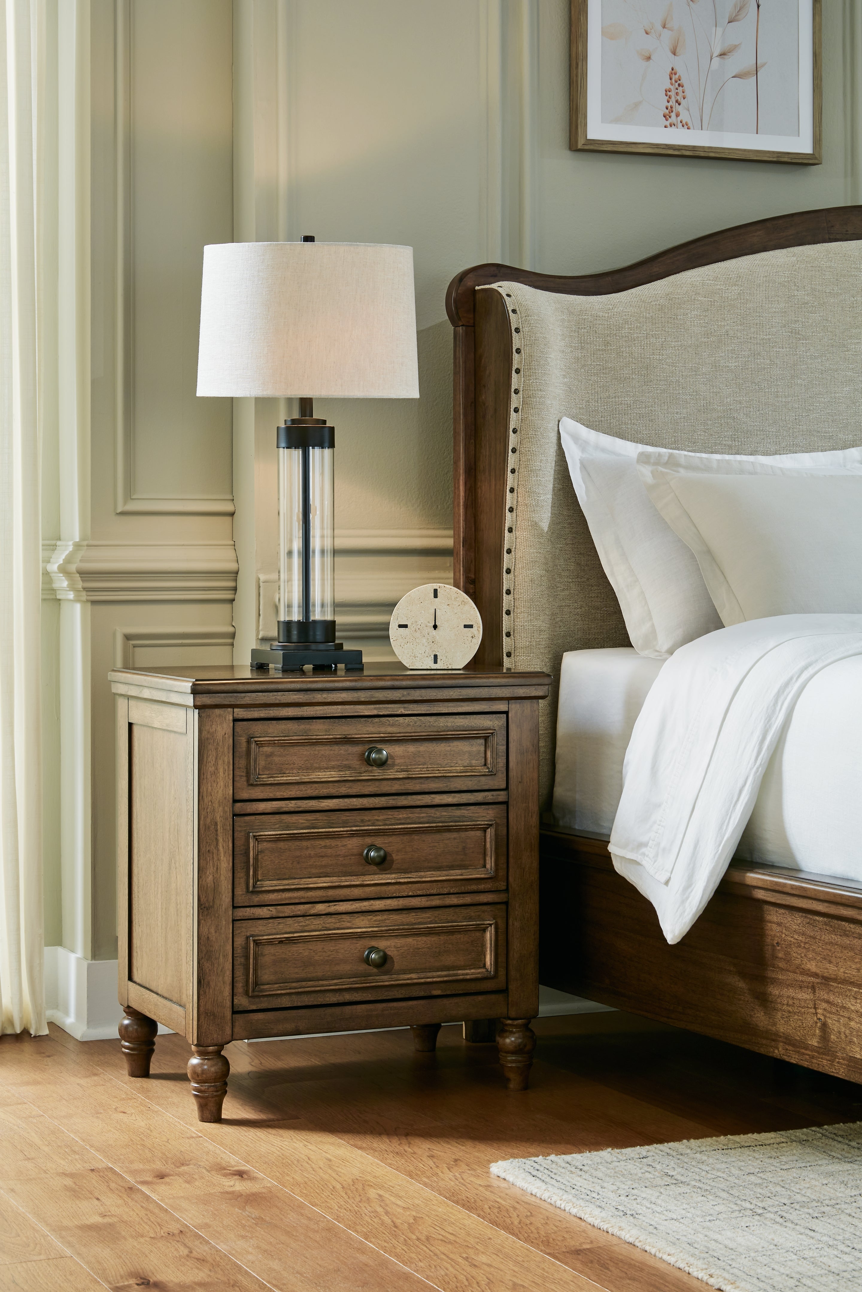 Tampa Furniture Outlet Lutz - Ashley Furniture - Sturlayne Bedroom - Three Drawer Night Stand / Brown - B787-93