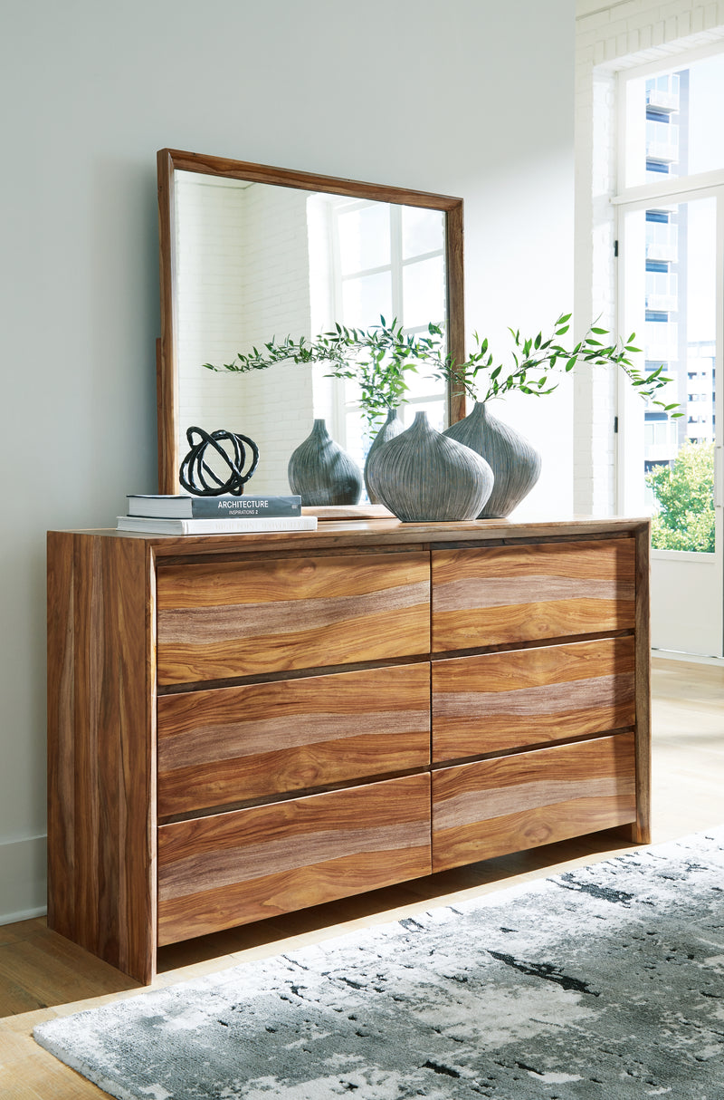 Tampa Furniture Outlet Lutz - Ashley Furniture - Dressonni Bedroom - Dresser and Mirror / Brown - B790B1