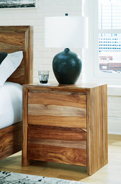 Tampa Furniture Outlet Lutz - Ashley Furniture - Dressonni Bedroom - Two Drawer Night Stand / Brown - B790-92