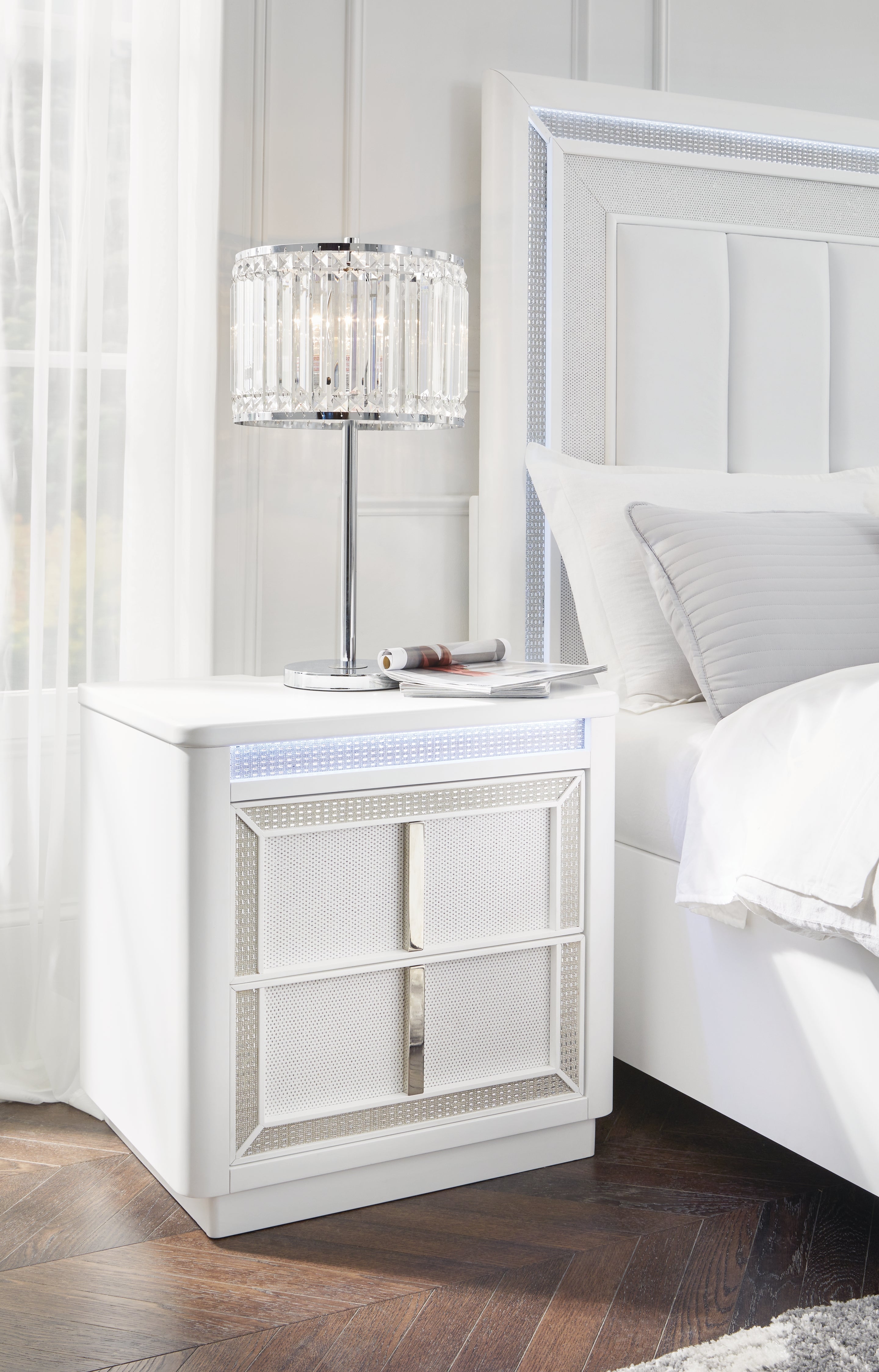 Tampa Furniture Outlet Lutz - Ashley Furniture - Chalanna Bedroom - Two Drawer Night Stand / White - B822-92