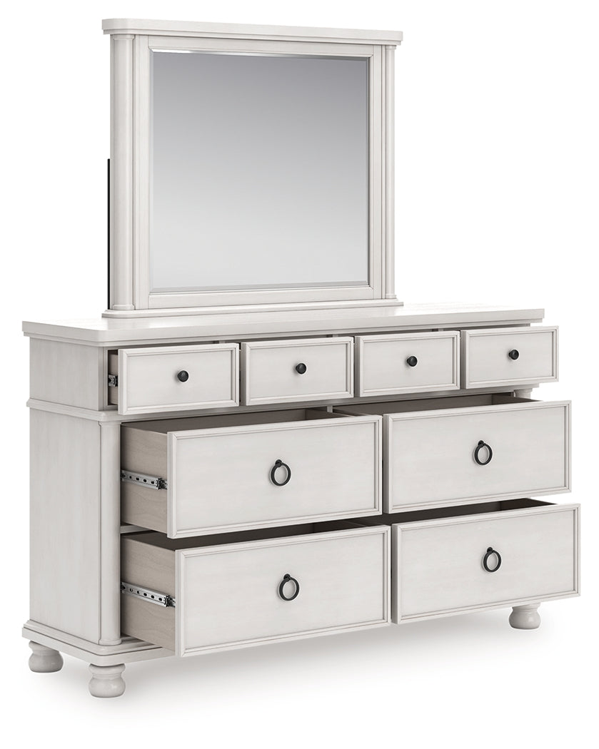 Tampa Furniture Outlet Lutz - Ashley Furniture - Rowlenstown Bedroom - Dresser and Mirror / Antique White - PCB823B1