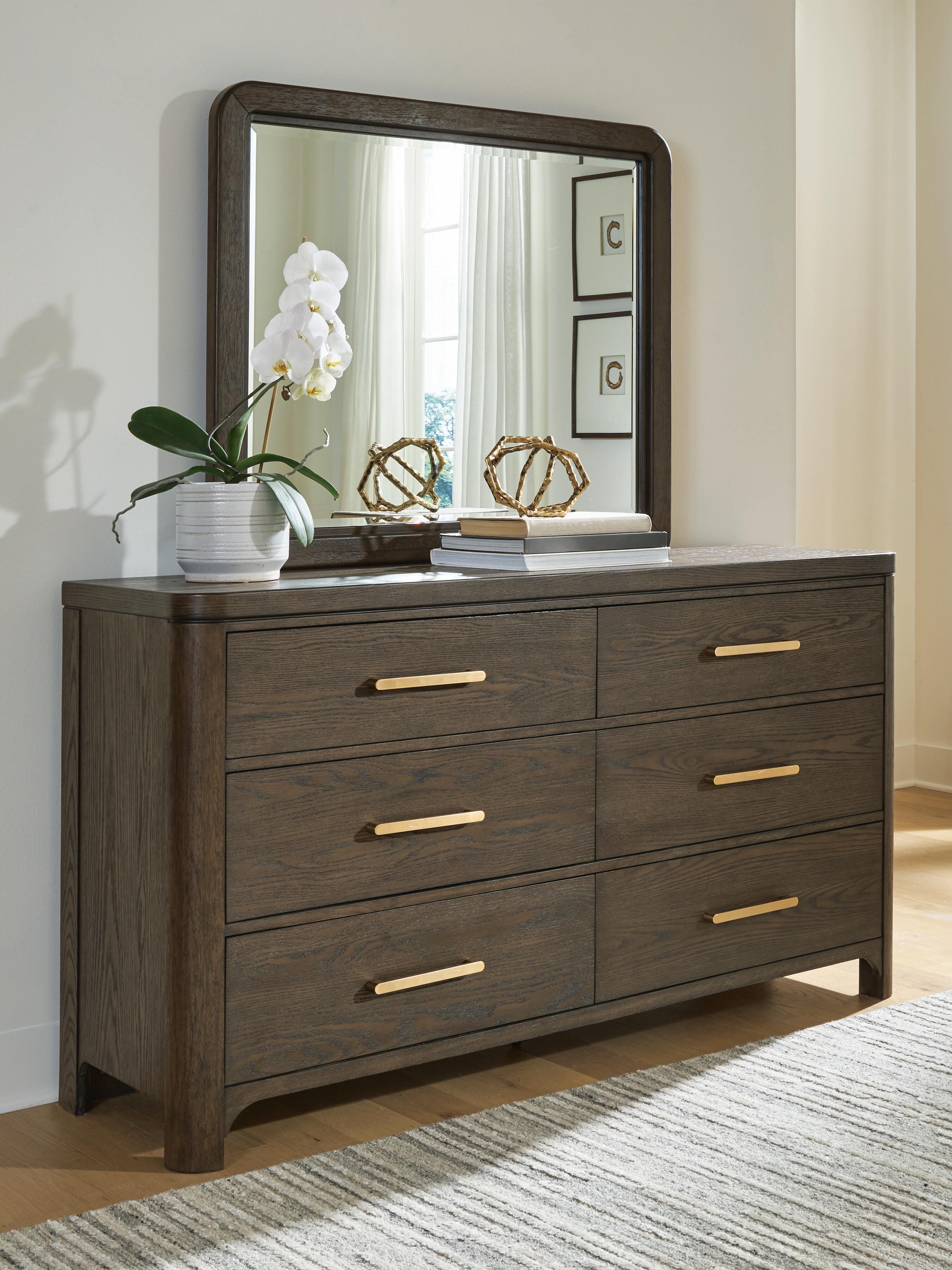 Tampa Furniture Outlet Lutz - Ashley Furniture - Radkin Bedroom - Dresser and Mirror / Burnished Brown - PCB843B1