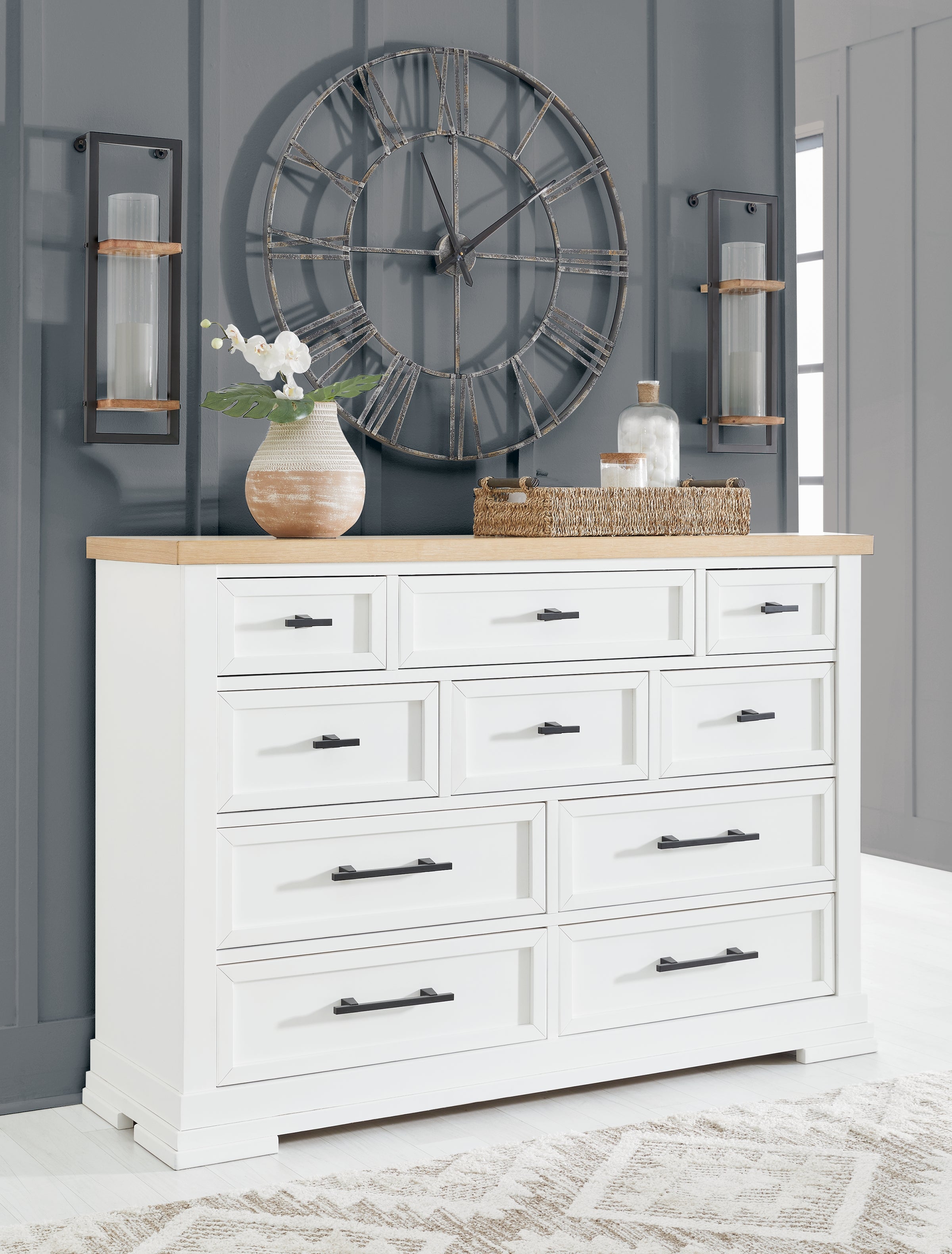 Tampa Furniture Outlet Lutz - Ashley Furniture - Ashbryn Bedroom - Dresser / White/Natural - B844-31