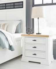 Tampa Furniture Outlet Lutz - Ashley Furniture - Ashbryn Bedroom - Three Drawer Night Stand / White/Natural - B844-93