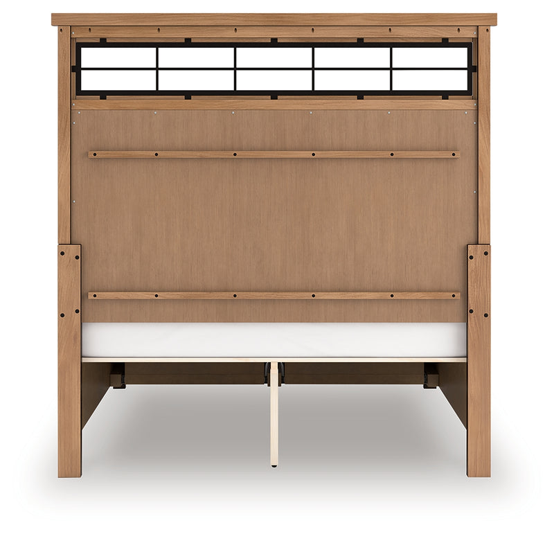Tampa Furniture Outlet Lutz - Ashley Furniture - Taffenbrook Bedroom - Queen Panel Storage Bed / Medium Brown - B849B2
