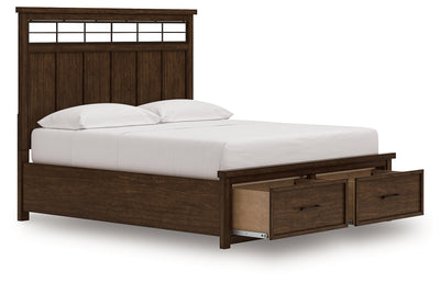 Tampa Furniture Outlet Lutz - Ashley Furniture - Taffenbrook Bedroom - California King Panel Storage Bed / Medium Brown - B849B5