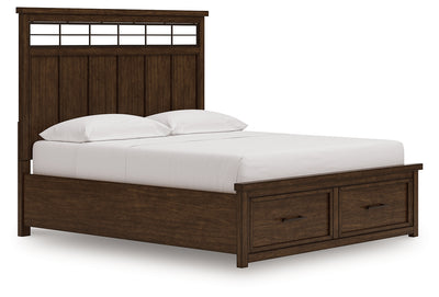 Tampa Furniture Outlet Lutz - Ashley Furniture - Taffenbrook Bedroom - California King Panel Storage Bed / Medium Brown - B849B5