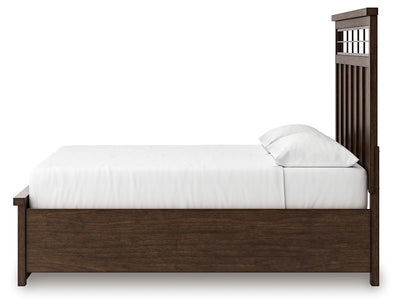 Tampa Furniture Outlet Lutz - Ashley Furniture - Taffenbrook Bedroom - California King Panel Storage Bed / Medium Brown - B849B5