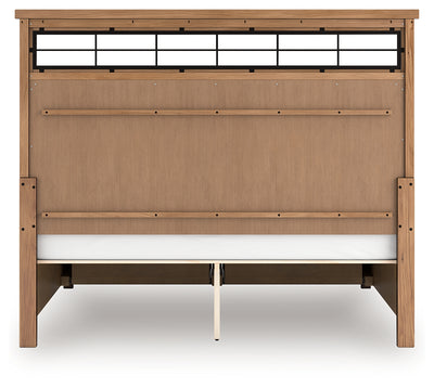 Tampa Furniture Outlet Lutz - Ashley Furniture - Taffenbrook Bedroom - King Panel Storage Bed / Medium Brown - B849B4