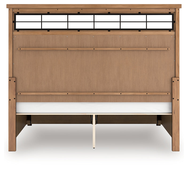Tampa Furniture Outlet Lutz - Ashley Furniture - Taffenbrook Bedroom - King Panel Storage Bed / Medium Brown - B849B4