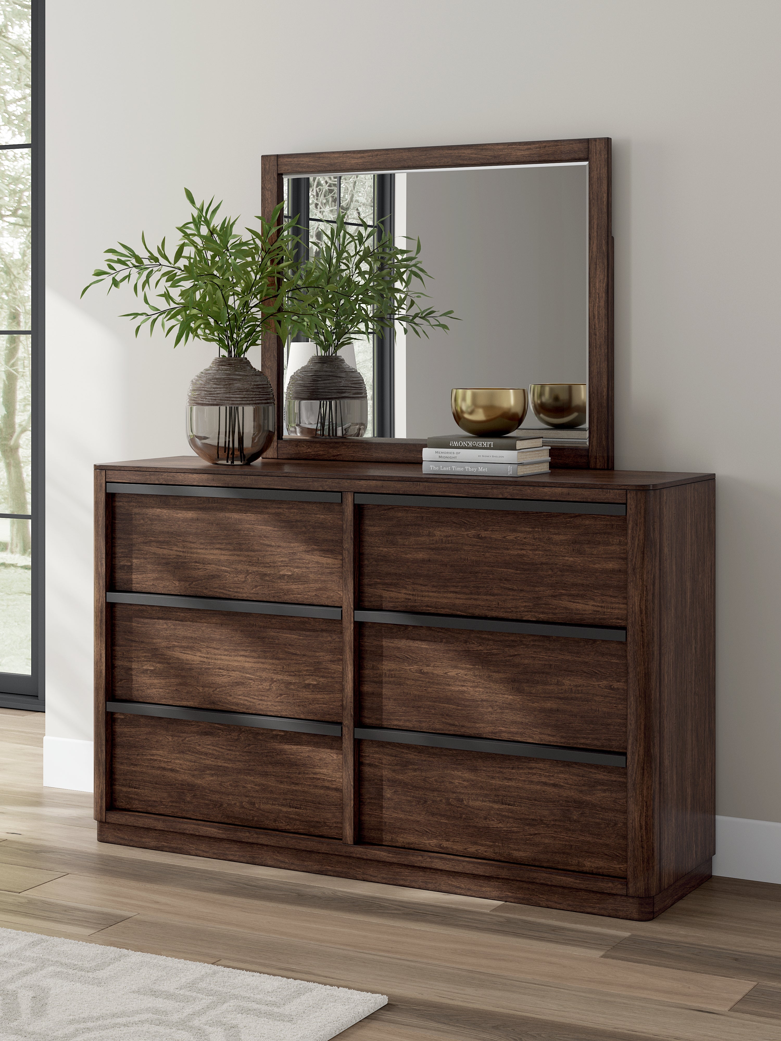 Tampa Furniture Outlet Lutz - Ashley Furniture - Dilenno Bedroom - Dresser and Mirror / Dark Brown - PCB857B1