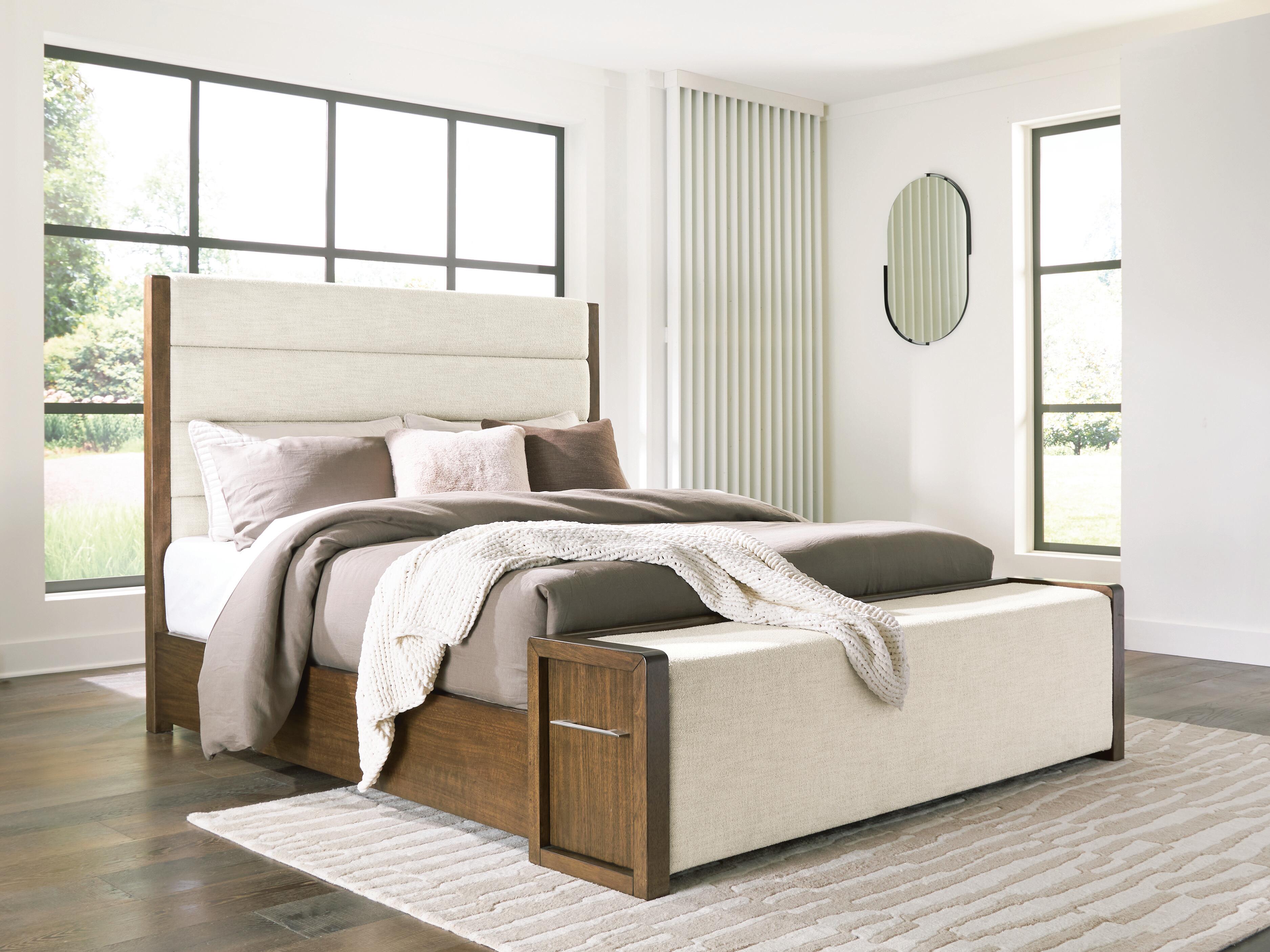 Tampa Furniture Outlet Lutz - Ashley Furniture - Marxmore Bedroom - California King Upholstered Storage Bed / Brown - B863B5
