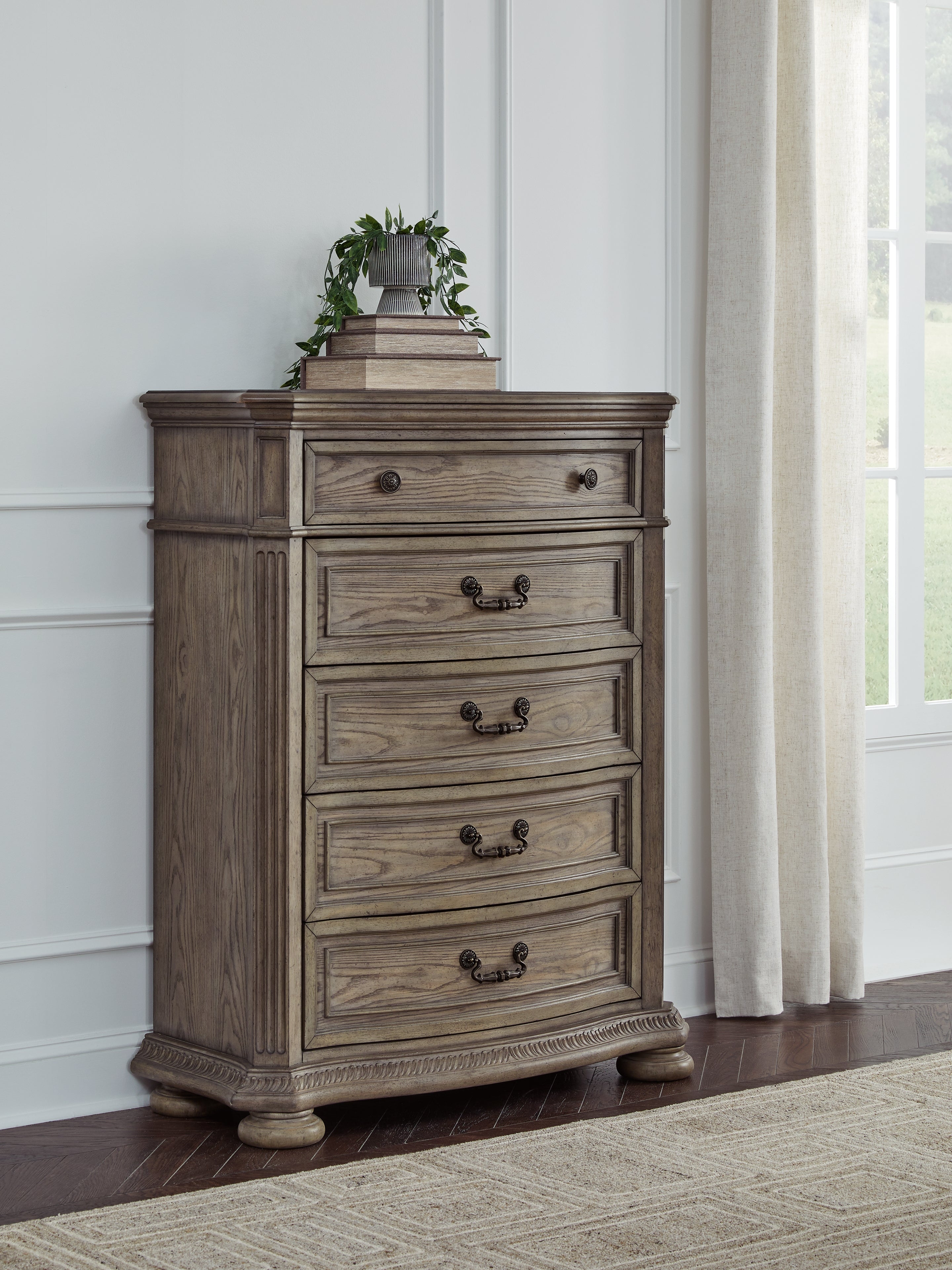 Tampa Furniture Outlet Lutz - Ashley Furniture - Ardenfield Bedroom - Five Drawer Chest / Light Brown - B944-46