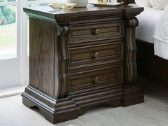 Tampa Furniture Outlet Lutz - Ashley Furniture - Maylee Bedroom - Three Drawer Night Stand / Dark Brown - B947-93