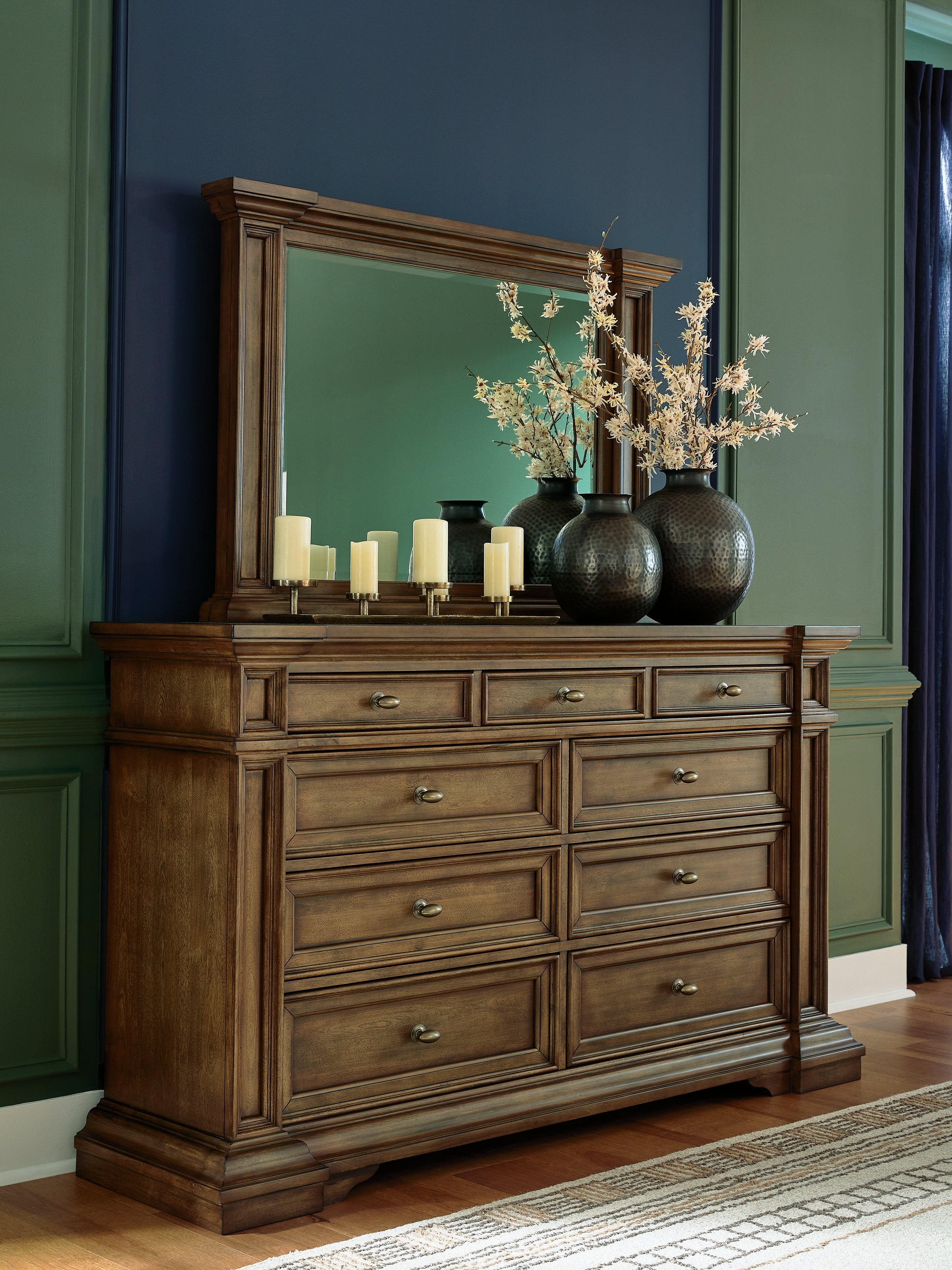 Tampa Furniture Outlet Lutz - Ashley Furniture - Frantanna Bedroom - Dresser and Mirror / Brown - PCB949B1