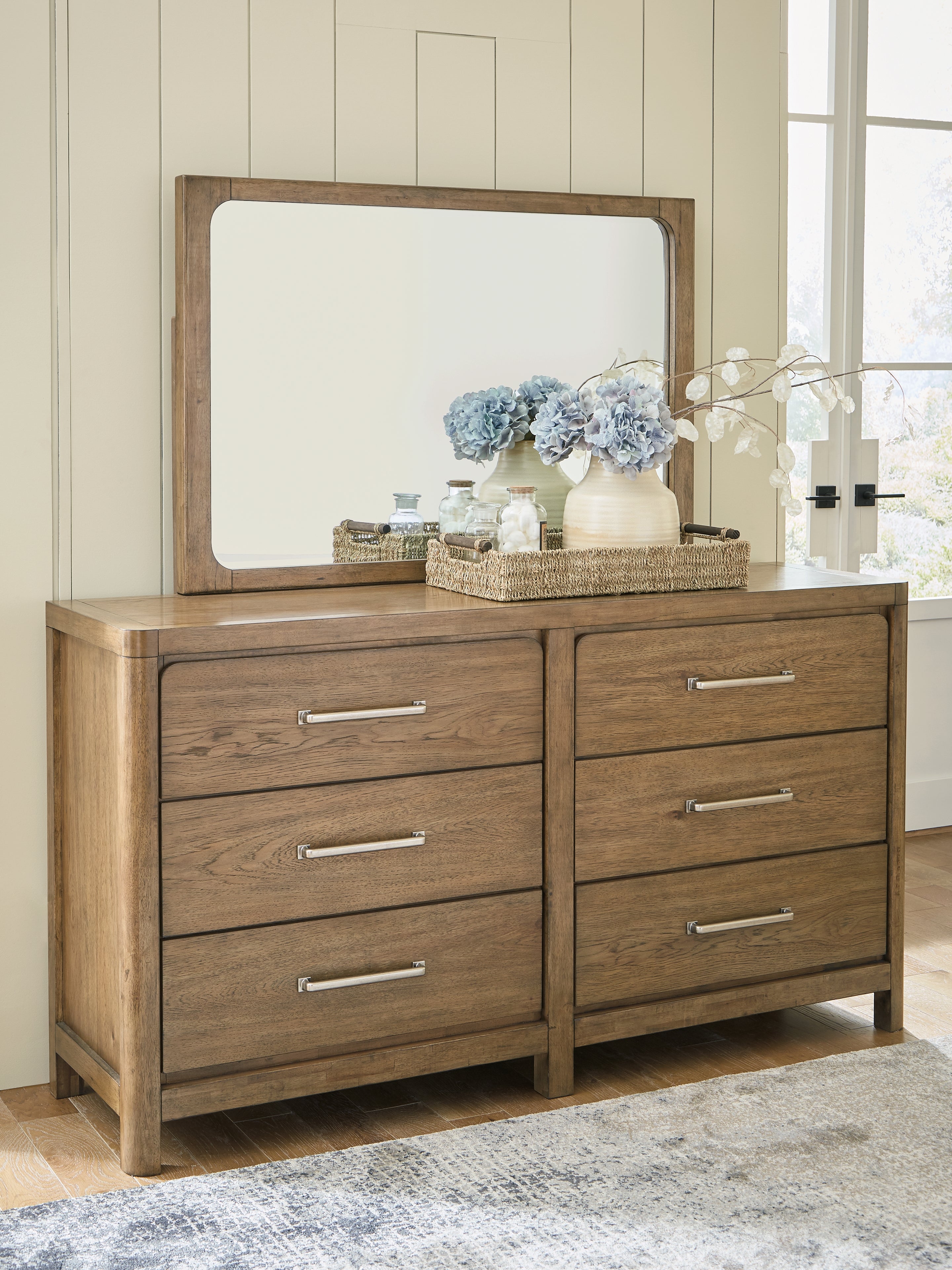 Tampa Furniture Outlet Lutz - Ashley Furniture - Cabalynn Bedroom - Dresser and Mirror / Light Brown - B974B1