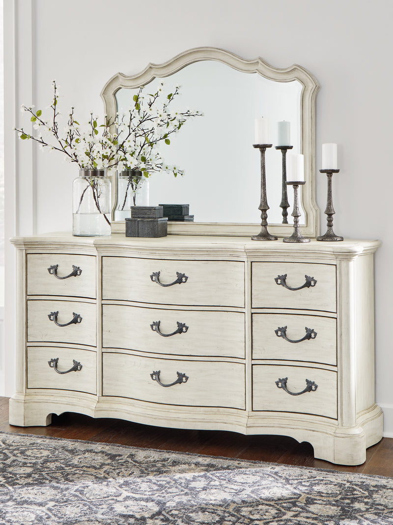 Tampa Furniture Outlet Lutz - Ashley Furniture - Arlendyne Bedroom - Dresser and Mirror / Antique White - B980B1