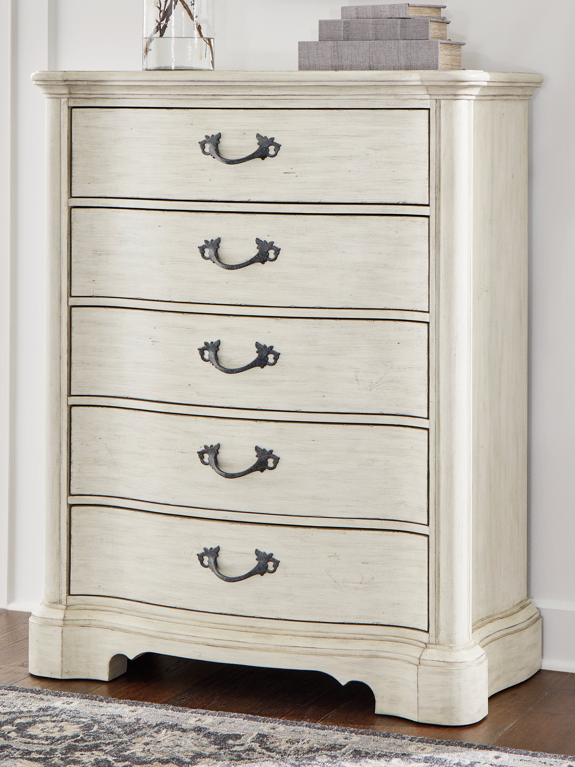 Tampa Furniture Outlet Lutz - Ashley Furniture - Arlendyne Bedroom - Five Drawer Chest / Antique White - B980-46