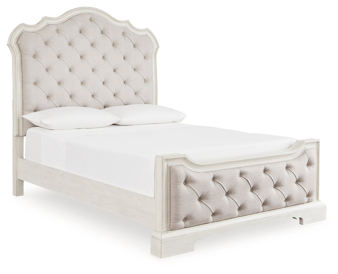 Tampa Furniture Outlet Lutz - Ashley Furniture - Arlendyne Bedroom - Queen Upholstered Bed / Antique White - B980B2