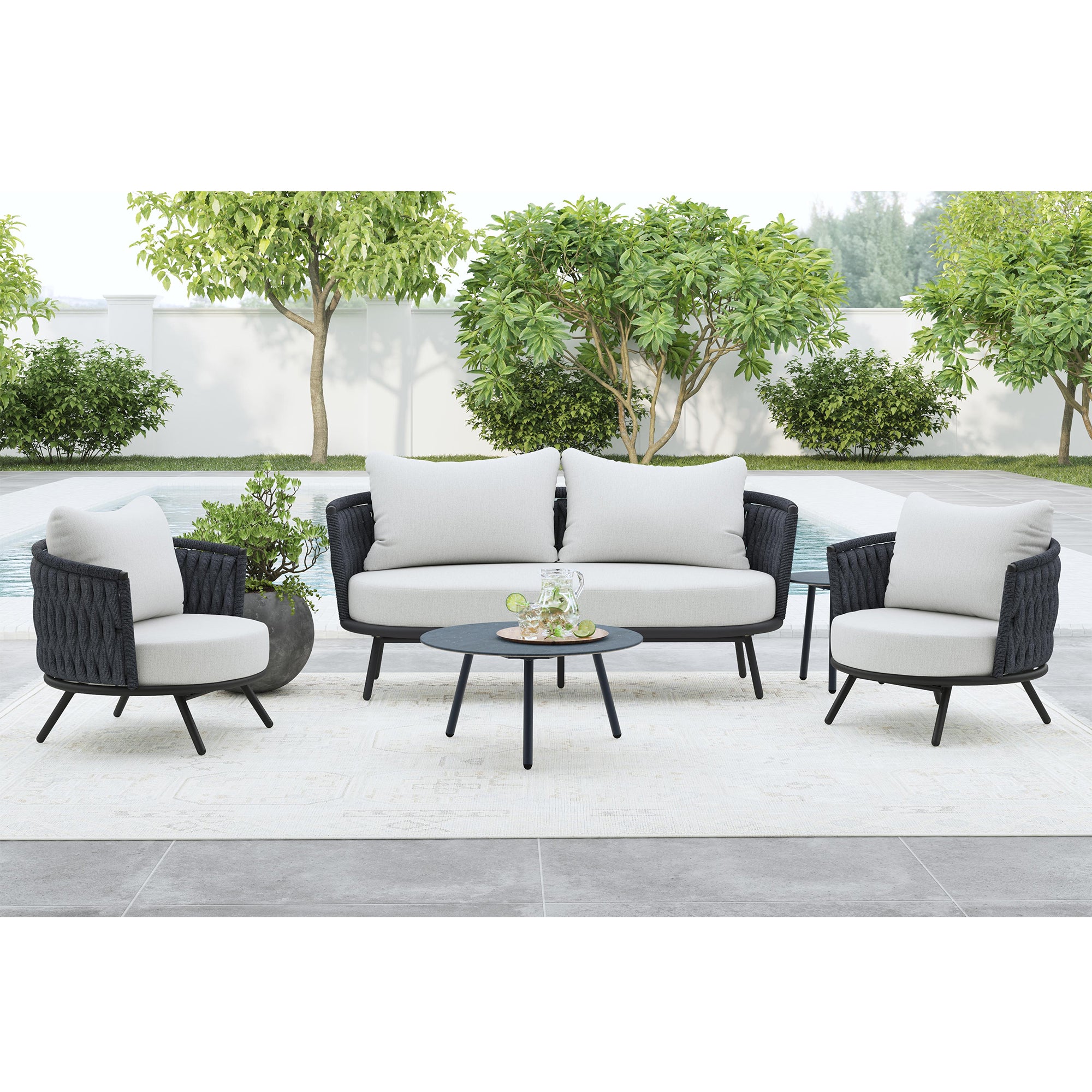Bali Chairs with Olefin Grey in Dark Grey (2 Per Carton) – SKU O-19090-8-100 | Elements