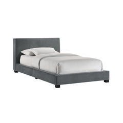 Brookhaven Twin UPH Bed in Grey Velvet