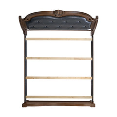 Cadenza King UPH Bed with Black PU in Brown