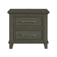 Canterbury 2-Drawer Nightstand with USB in Grey