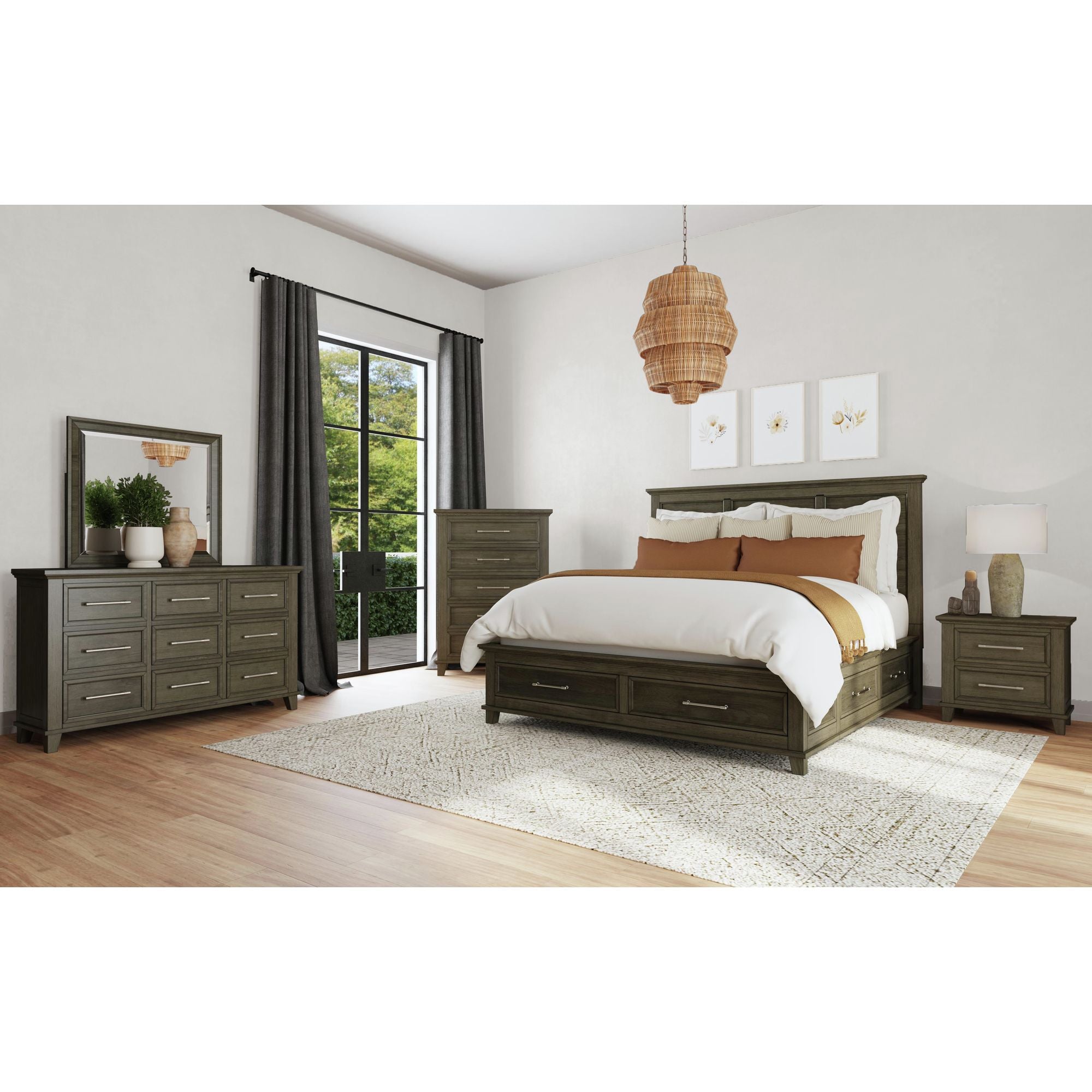 Canterbury 2-Drawer Nightstand with USB in Grey – SKU B-13030-3-NS | Elements