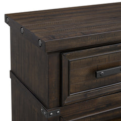 Colorado City 6-Drawer Door Chest in Charcoal