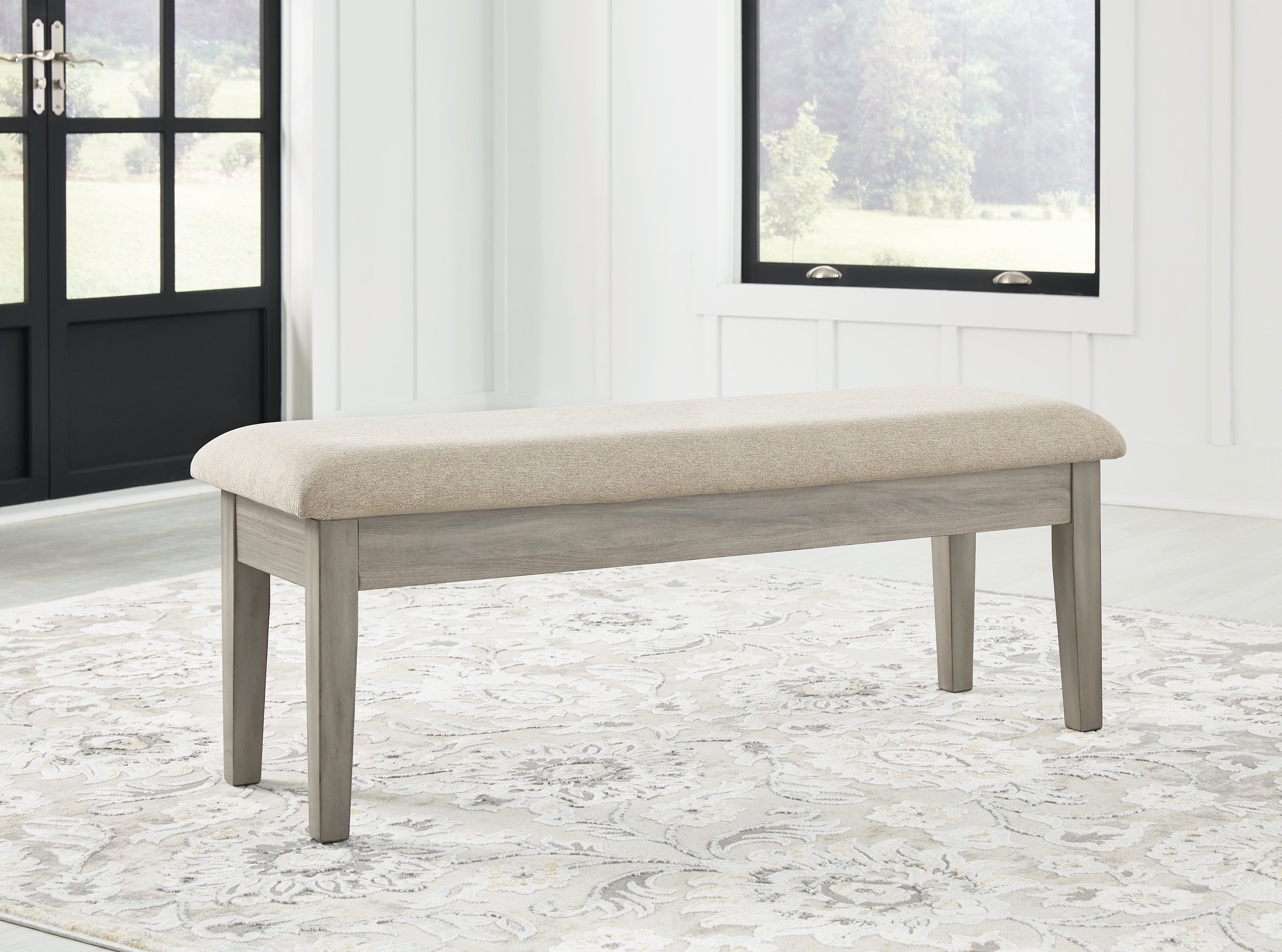 Tampa Furniture Outlet Lutz - Ashley Furniture - Parellen Dining Room - Upholstered Storage Bench / Beige/Gray - D291-00