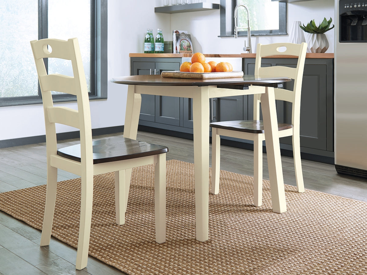 Tampa Furniture Outlet Lutz - Ashley Furniture - Woodanville Dining Room - Round DRM Drop Leaf Table / Cream/Brown - D335-15
