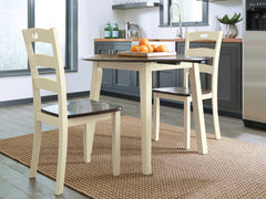 Tampa Furniture Outlet Lutz - Ashley Furniture - Woodanville Dining Room - Round DRM Drop Leaf Table / Cream/Brown - D335-15