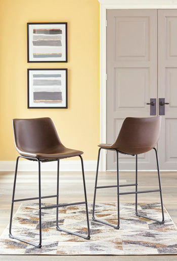 Tampa Furniture Outlet Lutz - Ashley Furniture - Centiar Dining Room - Pub Height Bar Stool (Set of 2) / Brown - D372-130X2