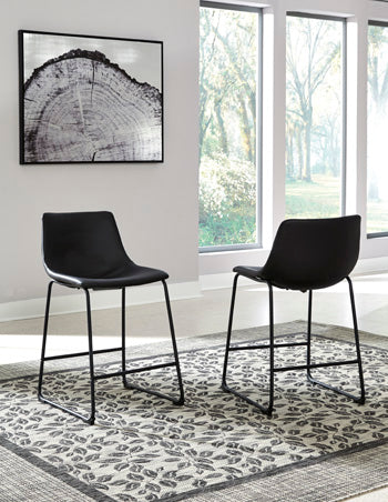 Tampa Furniture Outlet Lutz - Ashley Furniture - Centiar Dining Room - Counter Height Bar Stool (Set of 2) / Black - D372-624X2