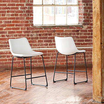 Tampa Furniture Outlet Lutz - Ashley Furniture - Centiar Dining Room - Counter Height Bar Stool (Set of 2) / White - D372-724X2