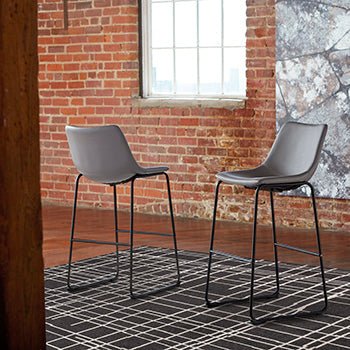 Tampa Furniture Outlet Lutz - Ashley Furniture - Centiar Dining Room - Pub Height Bar Stool (Set of 2) / Gray - D372-830X2