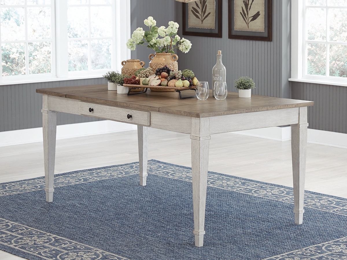 Tampa Furniture Outlet Lutz - Ashley Furniture - Skempton Dining Room - RECT DRM Table w/Storage / White/Light Brown - D394-25